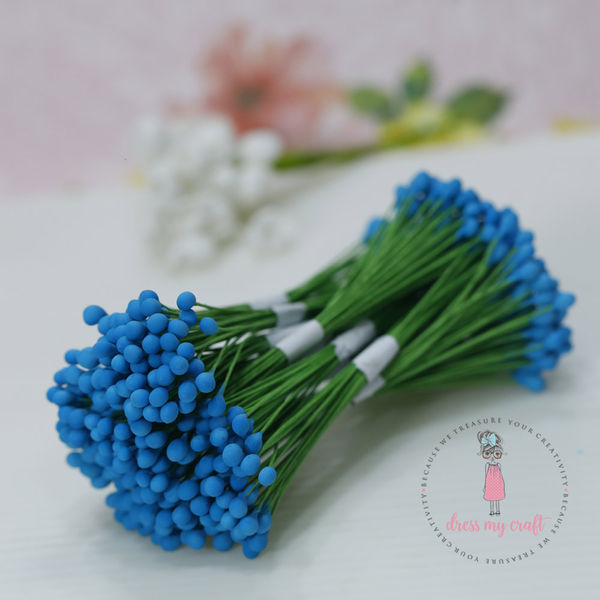 Drop Shape Wire Pollen #3 - Blue