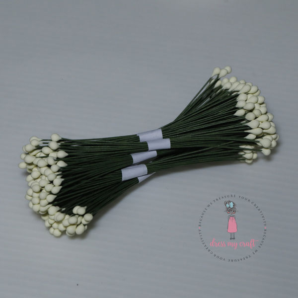 Drop Shape Wire Pollen #2 - Cream