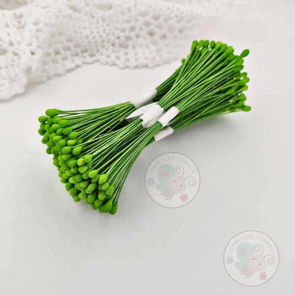 Drop Shape Wire Pollen - Dark Green