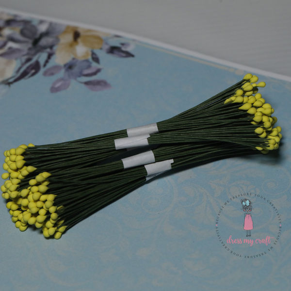 Drop Shape Wire Pollen #1 - Yellow