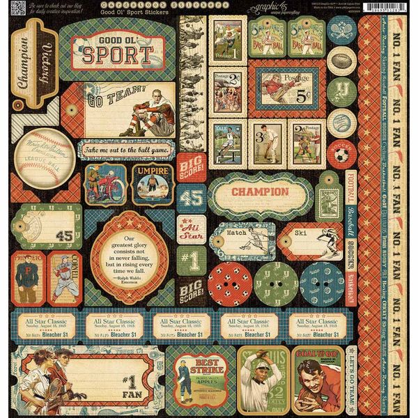 Good Ol' Sport Cardstock Stickers 12" x 12"