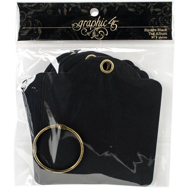 Black - Staples Square Tag Album 4.5" x 5"