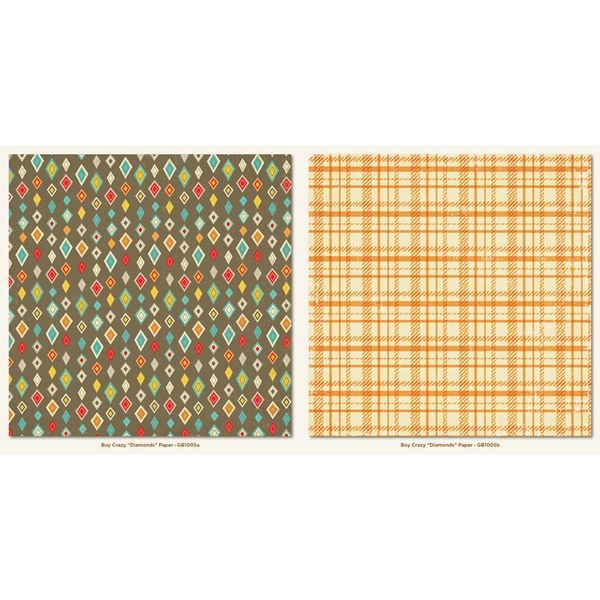 Diamonds - Boy Crazy Collection - 25 Pcs of 12" x 12" Paper