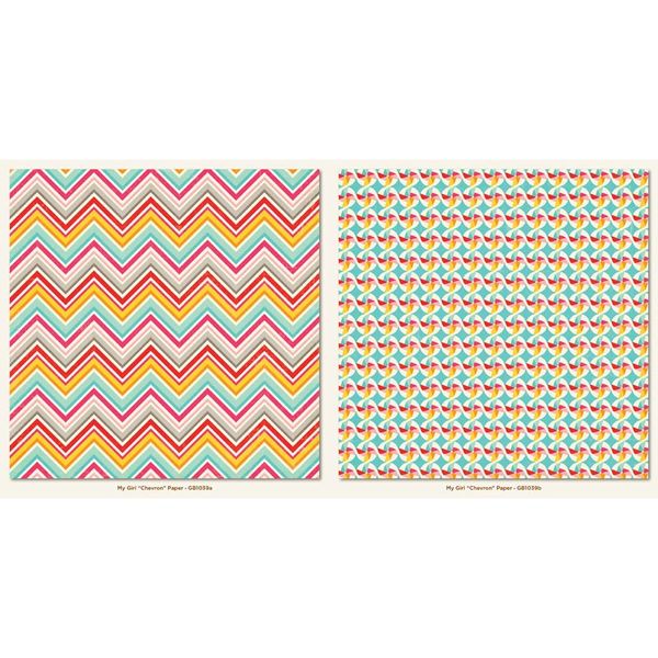 Chevron - My Girl Collection - 25 Pcs of 12" x 12" Paper