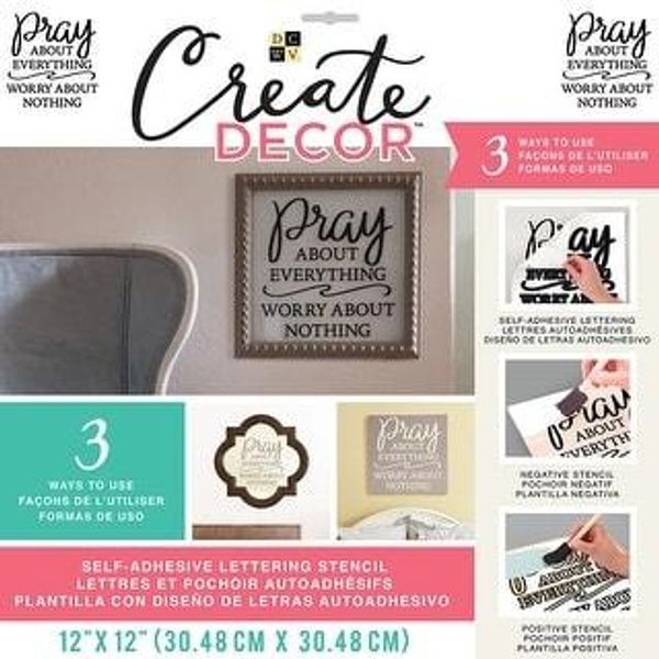 Create Decor Pray About Everything - Stencil