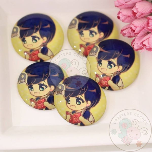 Round Glass Cabochon - Little Girl
