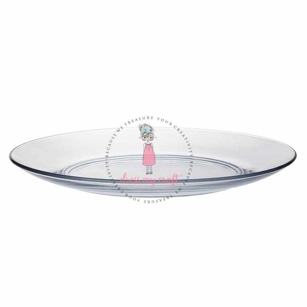 Transparent Glass Plate - 19 cm