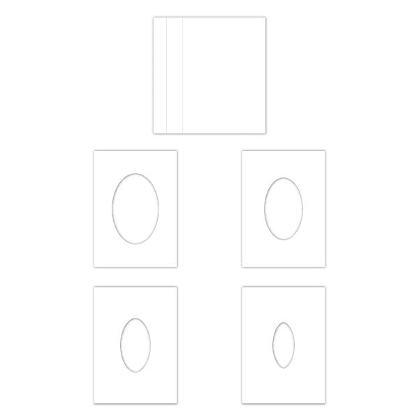 White - Layered Ovals Card 5" x 7"