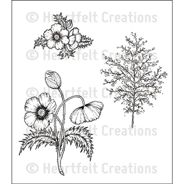 Blazing Poppy Fillers - Stamp