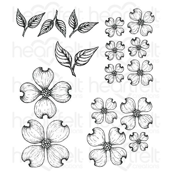 Flowering Dogwood Cling Stamp Set
