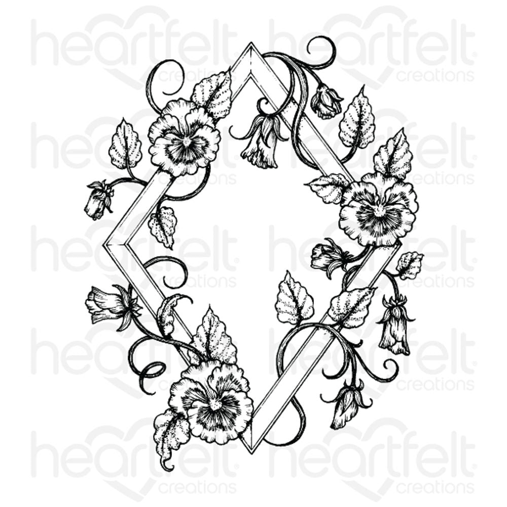 Petite Pansy Frame Cling Stamp Set