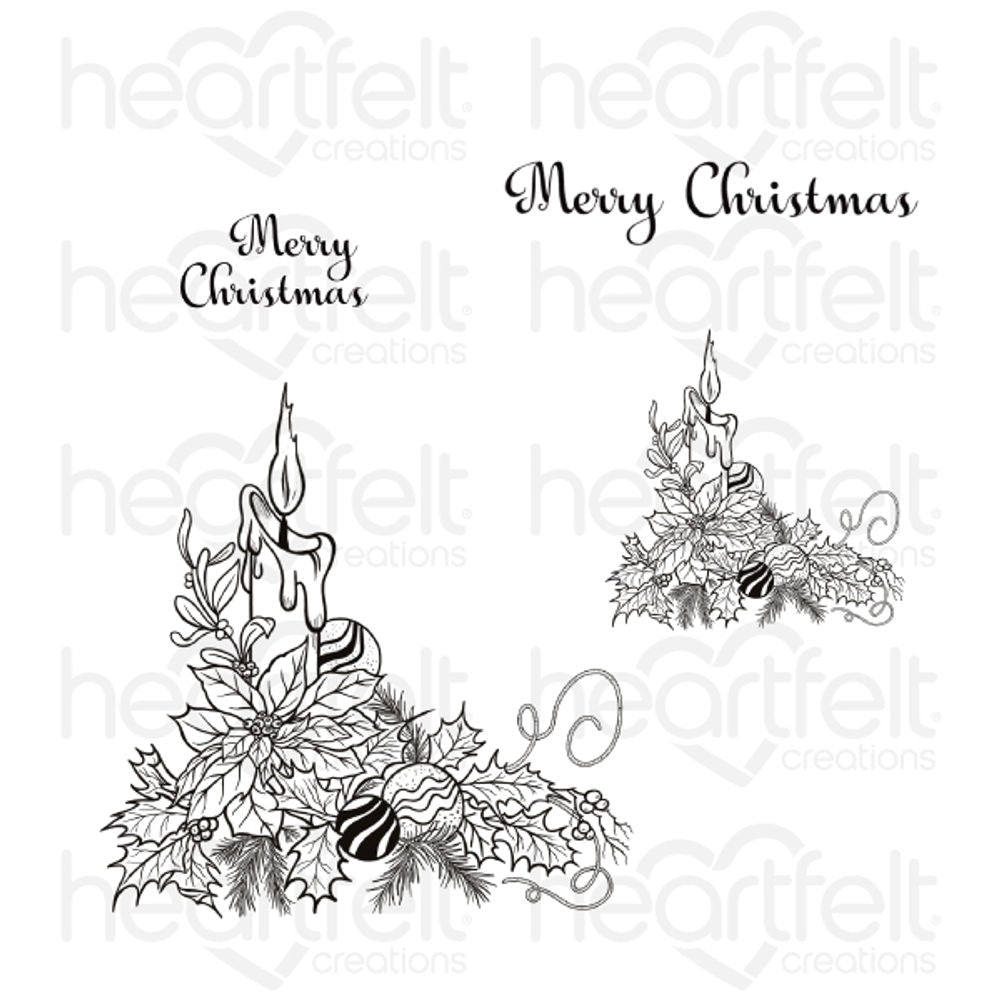 Candlelit Poinsettia Cling Stamp Set