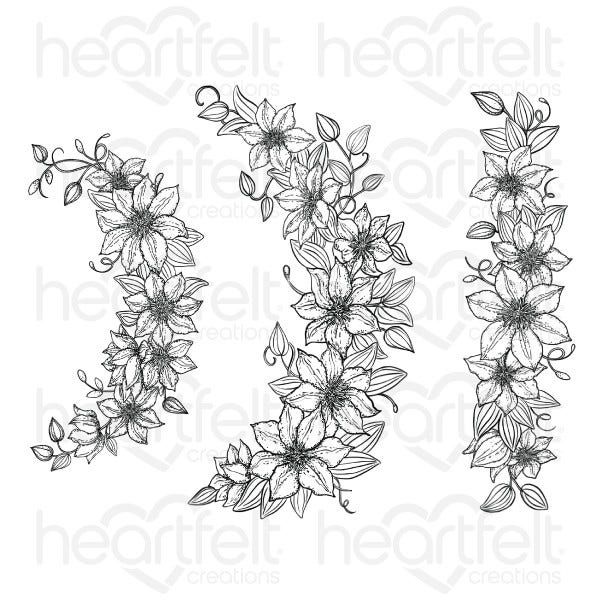 Clematis Spray Cling Stamp Set
