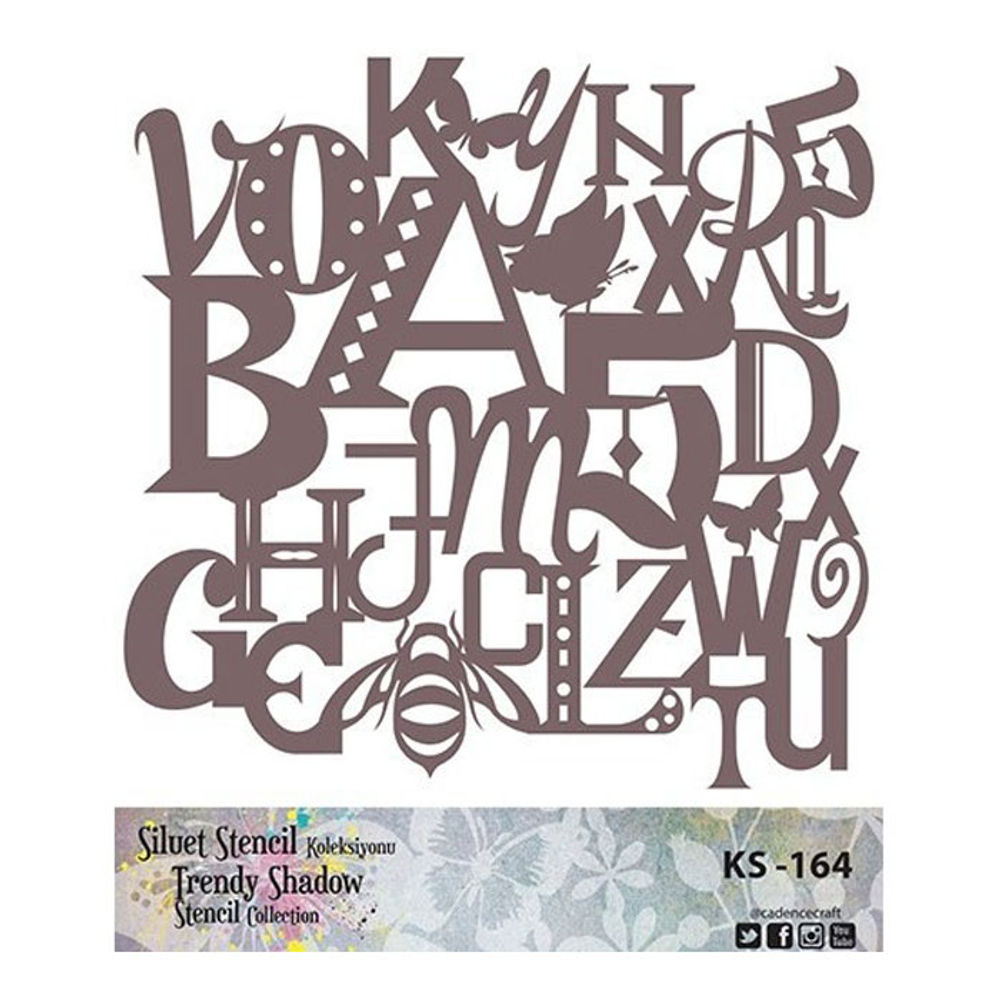 Alphabet - Trendy Shadow Stencil