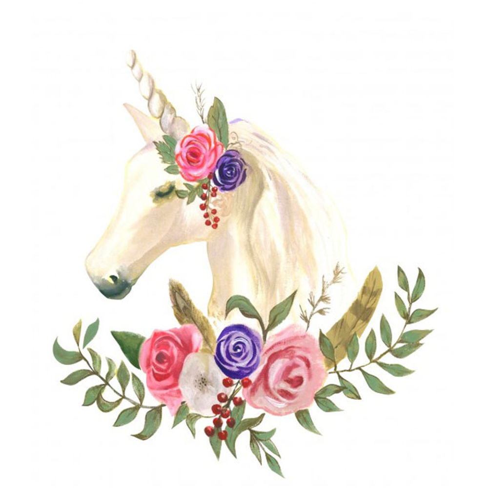 Rainbow Unicorn - Watercolor Fabric Transfer