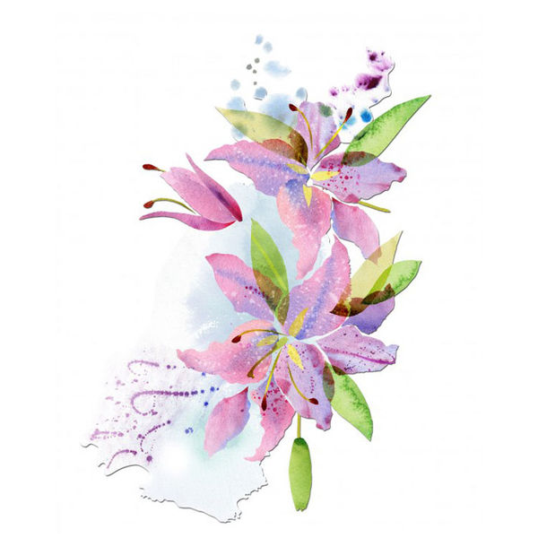 Lilies - Watercolor Fabric Transfer