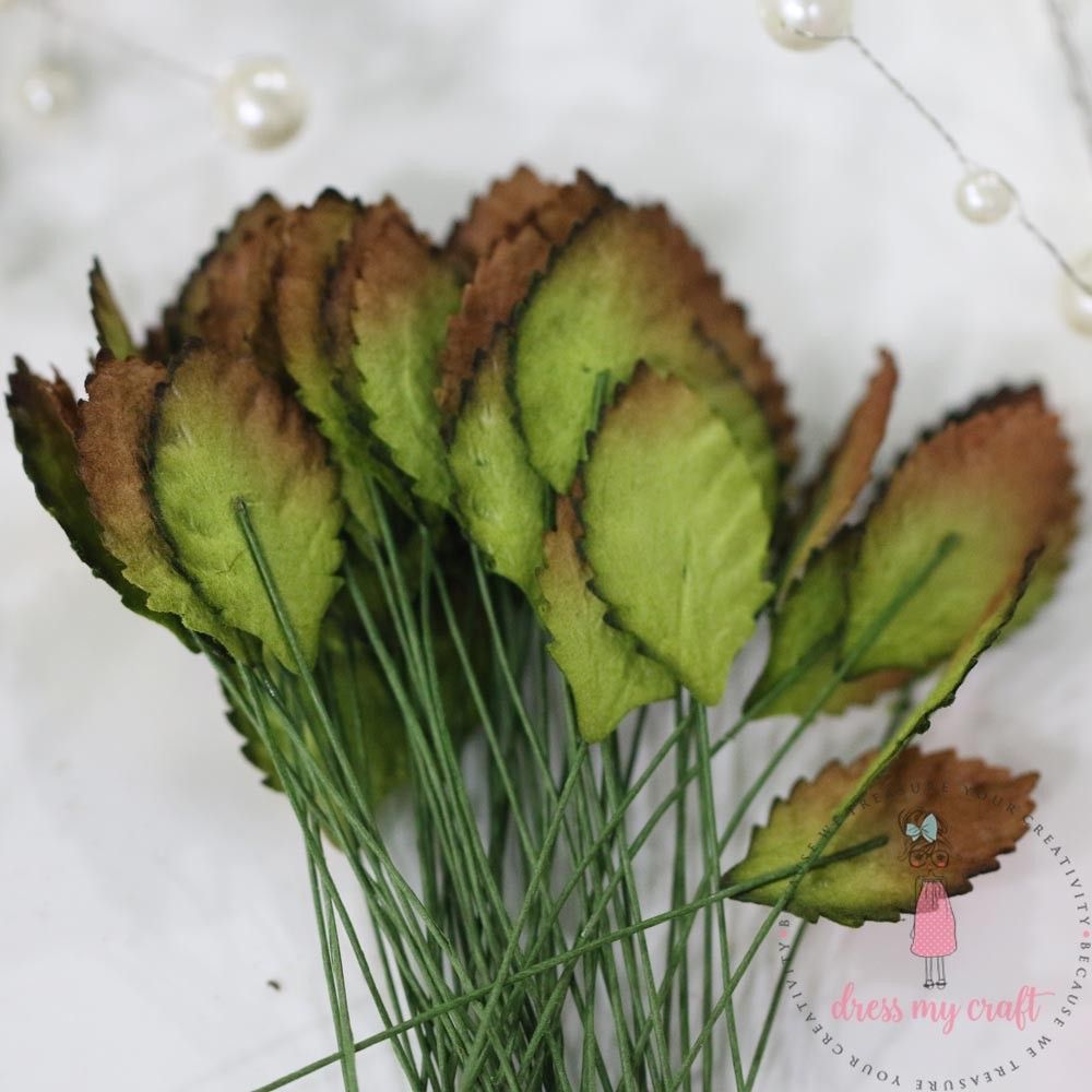 Small Rose Leaves - Light Green Shaded