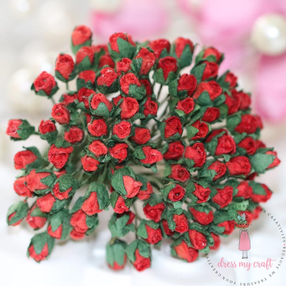 Micro Mini Rose Buds - Red