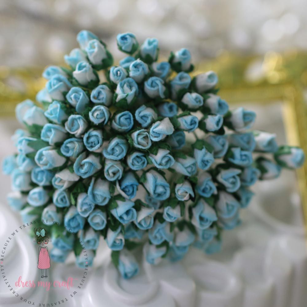 Micro Rose Bud - Shaded Blue