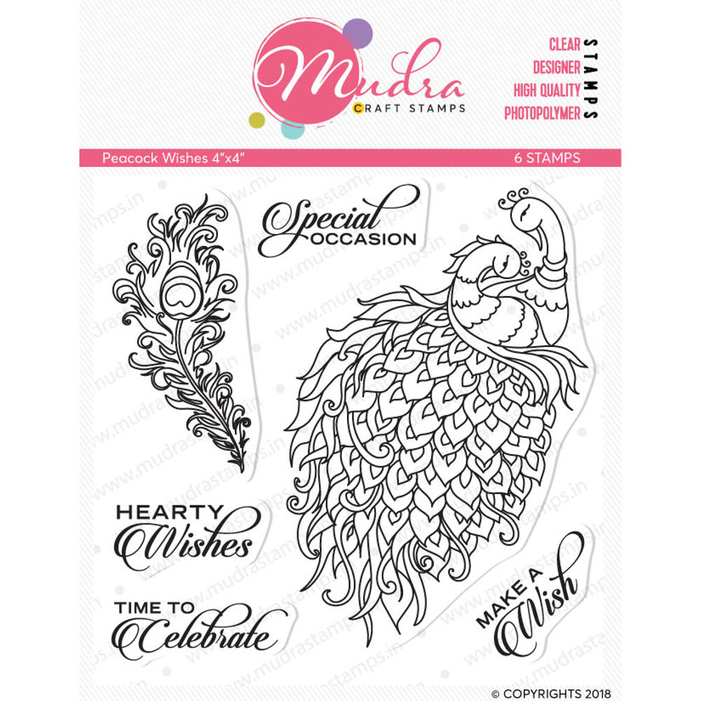 Peacock Wishes - Stamp