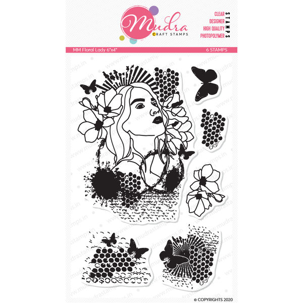 MM Floral Lady 6" x 4" Stamp