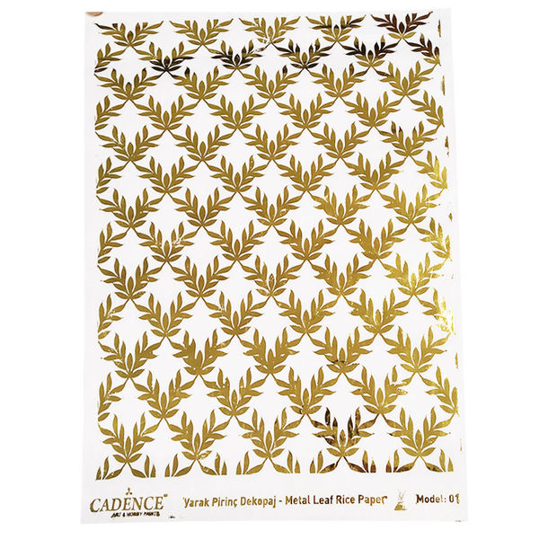 Metal Leaf Background Rice Paper A3 (Model No 01)