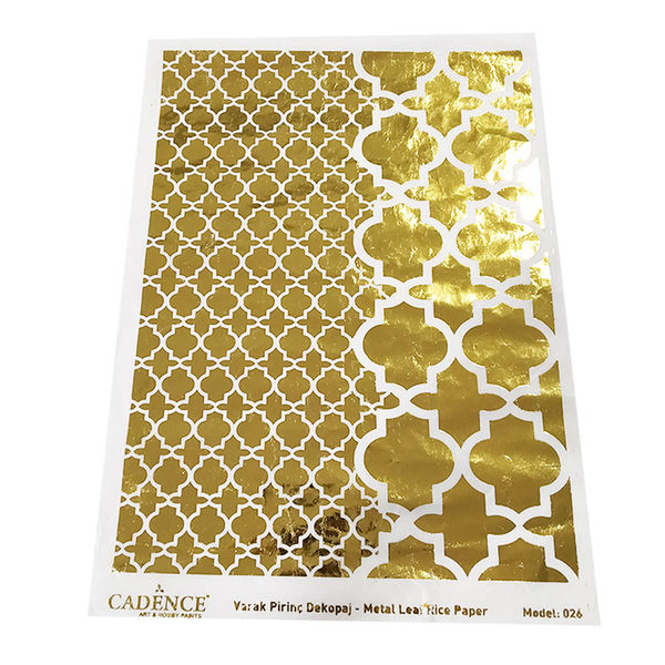 Metal Leaf Background Rice Paper A3 ( Model No 026 )