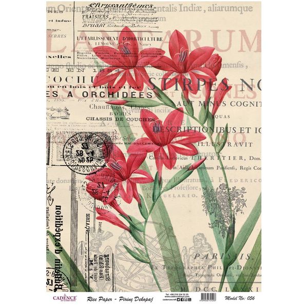 Metal Leaf Background Rice Paper A3 (Model No 056)