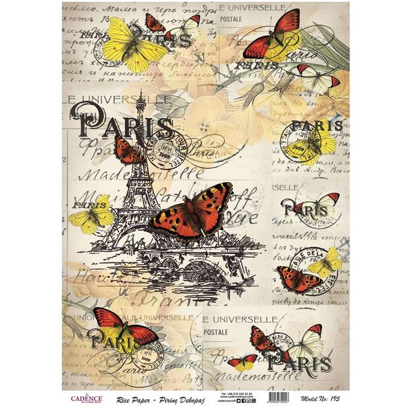 Metal Leaf Background Rice Paper A3 (Model No 195)