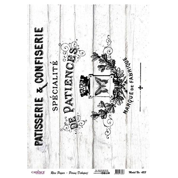 Metal Leaf Background Rice Paper A3 (Model No 433)