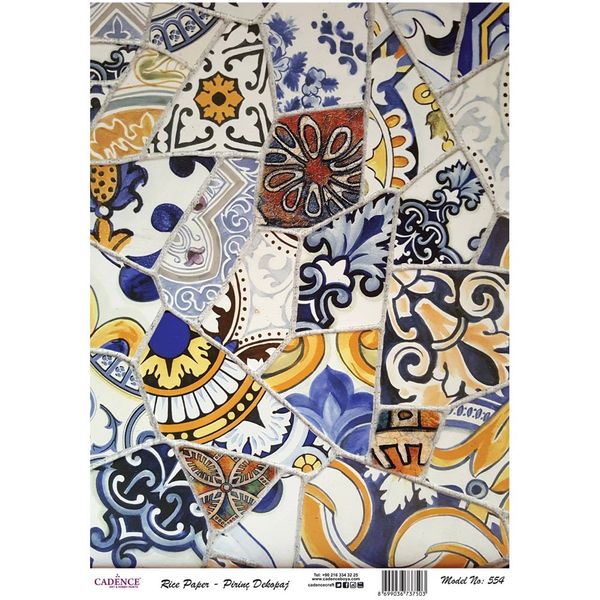 Metal Leaf Background Rice Paper A3 (Model No 554)