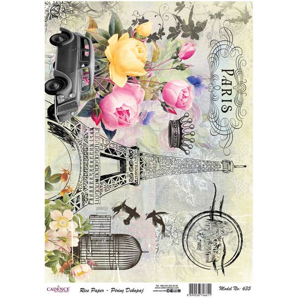 Metal Leaf Background Rice Paper A3 (Model No 635)