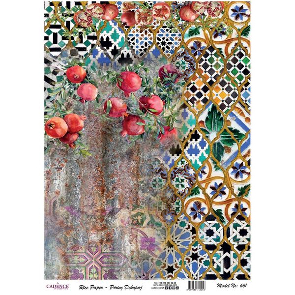 Metal Leaf Background Rice Paper A3 (Model No 661)