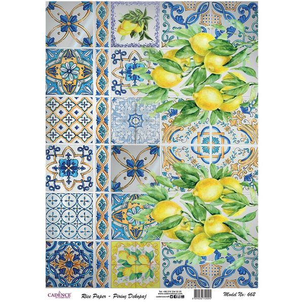 Metal Leaf Background Rice Paper A3 (Model No 662)