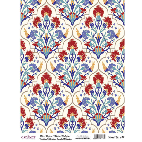 Metal Leaf Rice Paper Decoupage A3 (Model No 697)