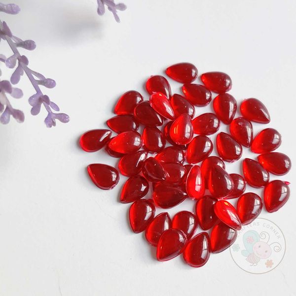 Red Kundan Stones Tear Drop (Flat Back) – CRAFTERS CORNER