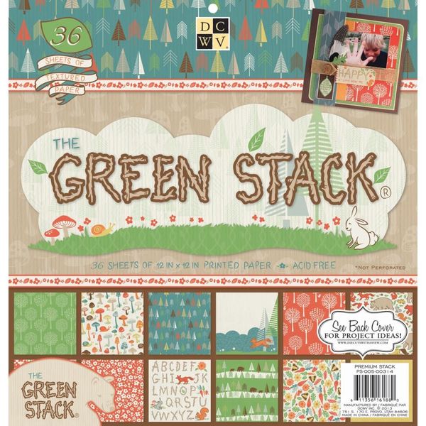 Green Paper Stack