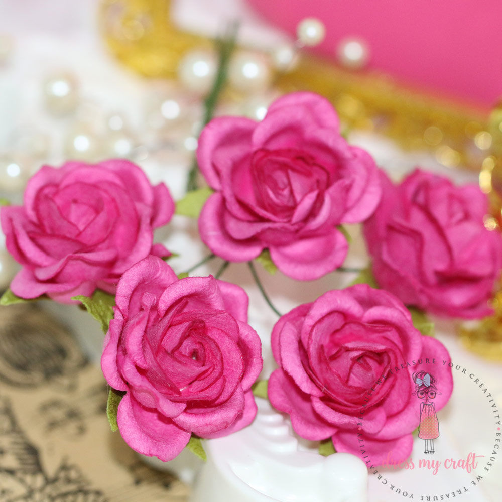Curved Roses 35 MM - Bright Pink