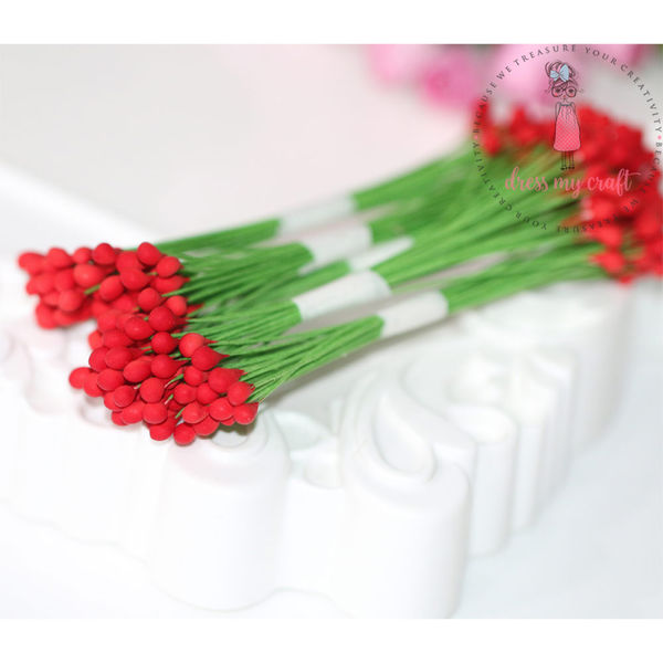 Round Shape Wire Pollen - Red