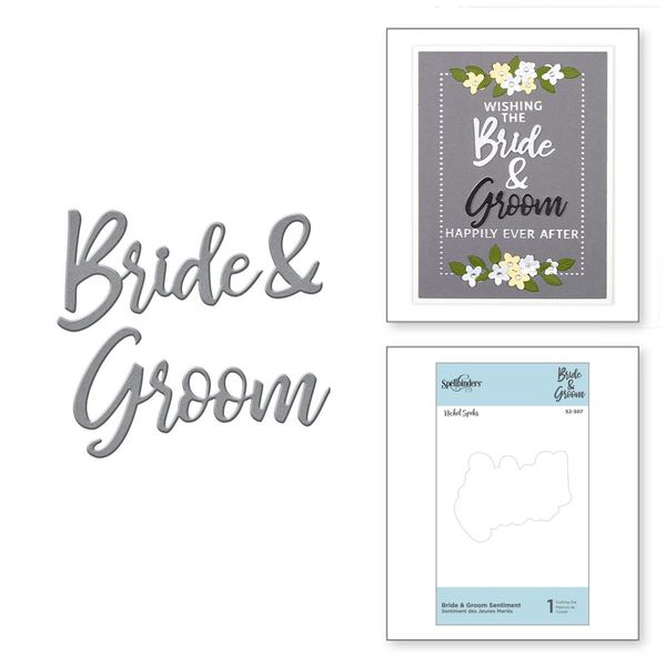 D-Lites Bride & Groom Sentiment Etched Die