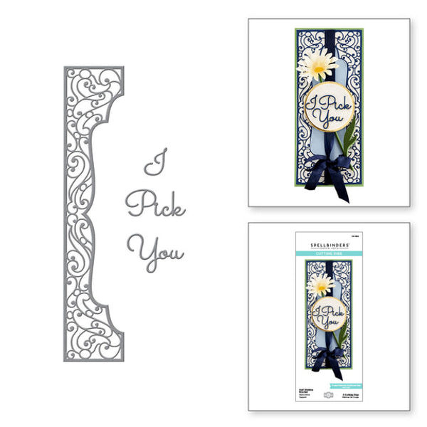 HALF SLIMLINE BRACKET ETCHED DIES FROM THE LAYERED FLEUR BOUQUET SLIMLINES COLLECTION BY BECCA FEEKEN