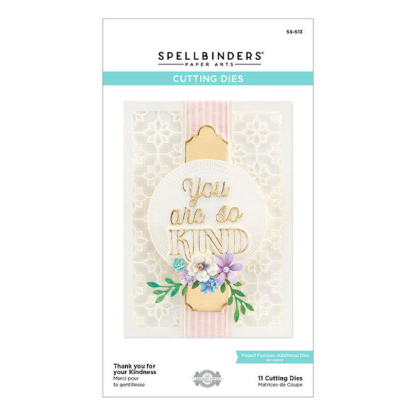 THANK YOU FOR YOUR KINDNESS ETCHED DIES FROM THE RIGHT WORDS COLLECTION BY BECCA FEEKEN
