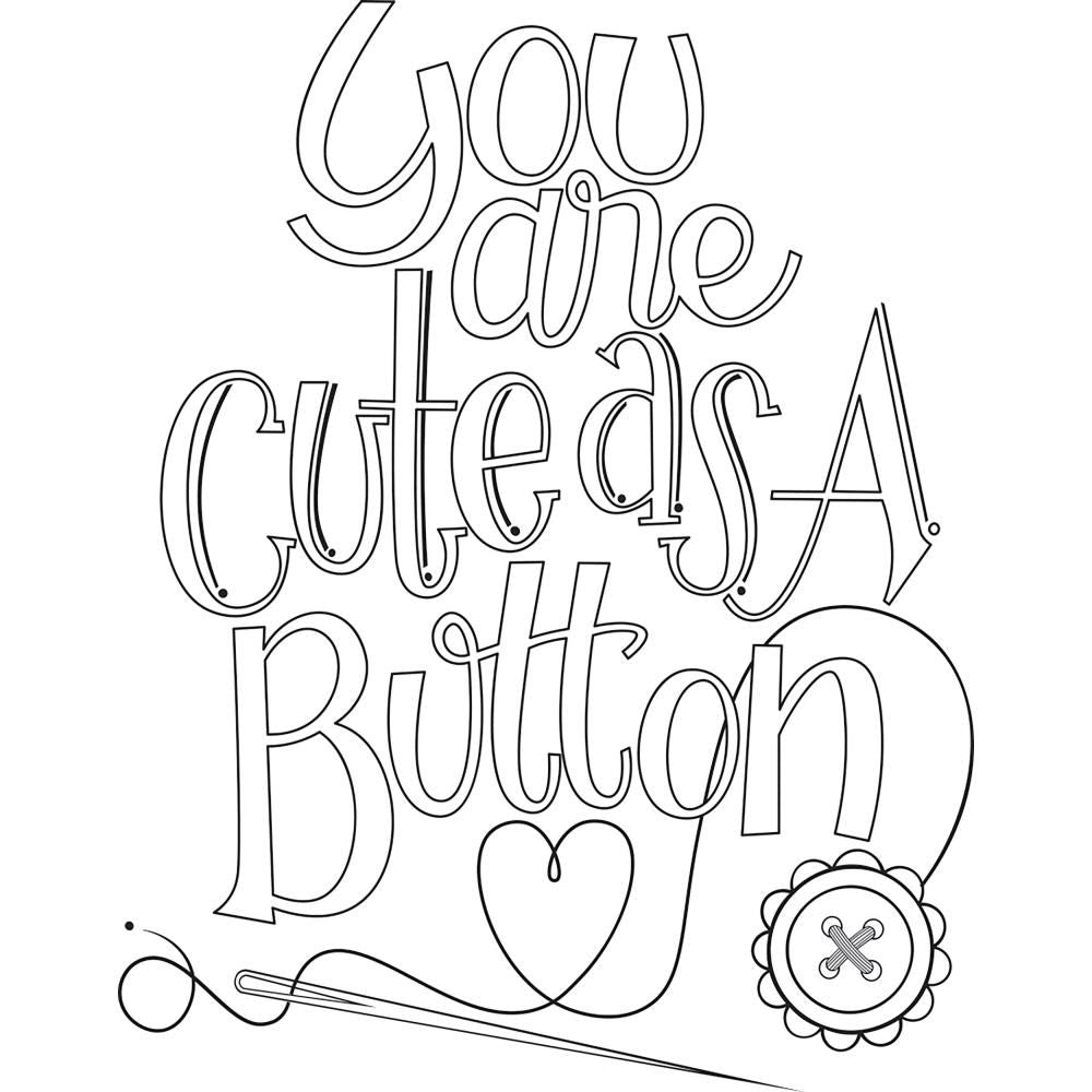 Cute As A Button - Stamp