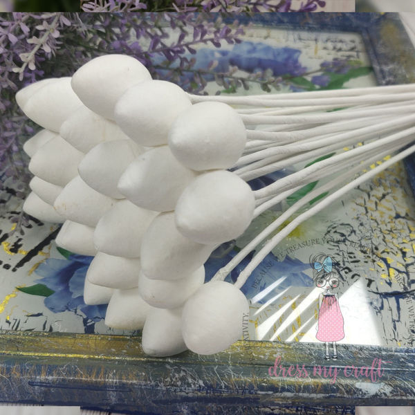 20 mm Pointed Styrofoam Buds With Long Stem