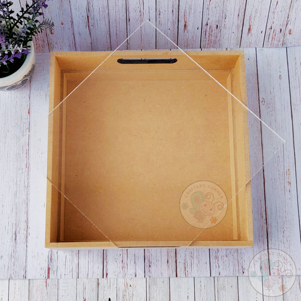 Square Tray With Acrylic Sheet (9.5 X 9.5 Inch)