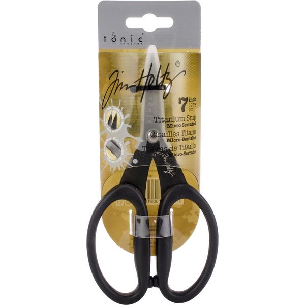 Tim Holtz Non-Stick Micro Serrated Scissors 7" - Black