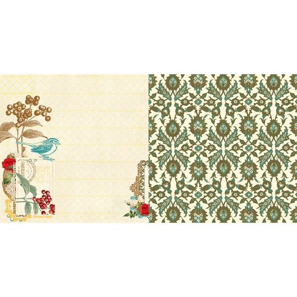 A Botanical Christmas A Bird's View - 25 Pcs of 12" x 12" Paper