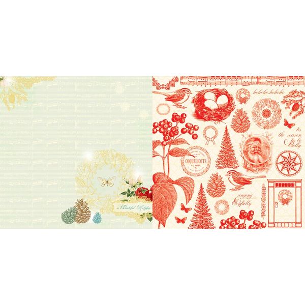 A Botanical Christmas Beautiful Holiday - 25 Pcs of 12" x 12" Paper