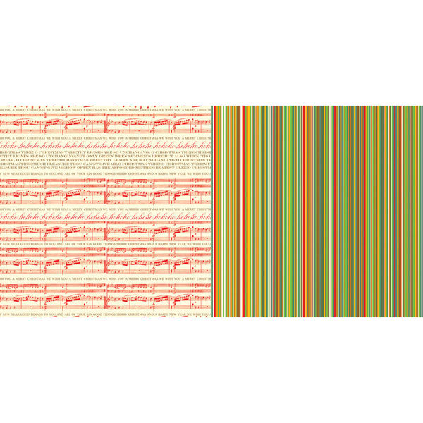 A Botanical Christmas Singing Joyfully - 25 Pcs of 12" x 12" Paper