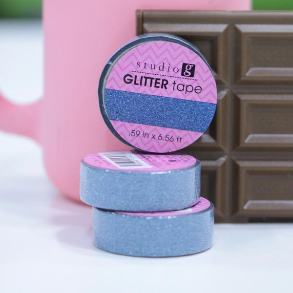 Light Blue - Glitter Washi Tape